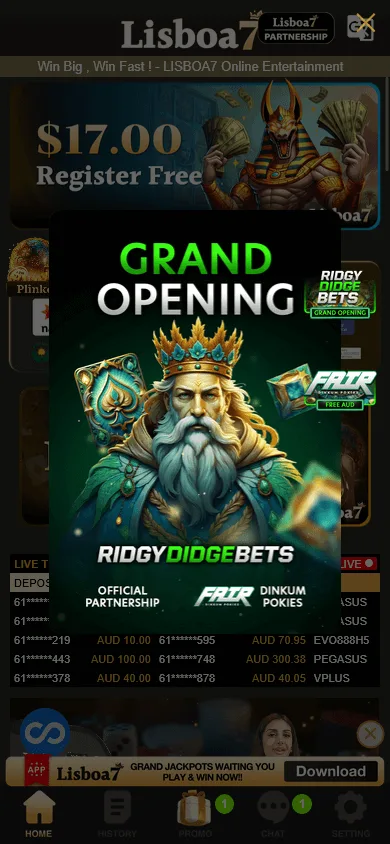 Lisboa7 Casino mobile games area with casino game options
